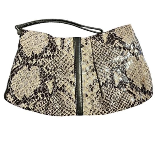 Brighton Snake Print Clutch with Black Accent & Crossbody/Wristlet Straps - Picture 2 of 6